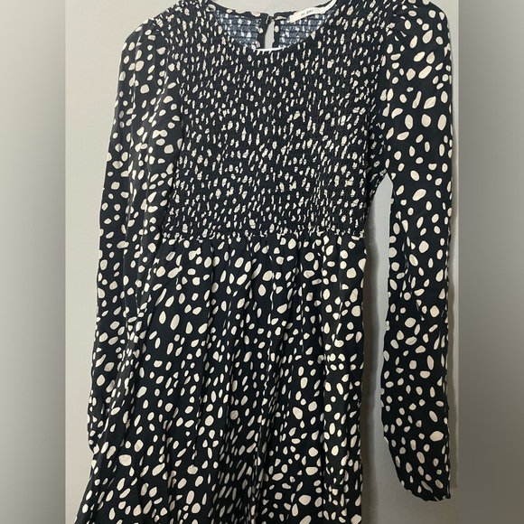 Mi Ami Julieann Smocked Abstract Dot Mini Dress Size S - Picture 4 of 8